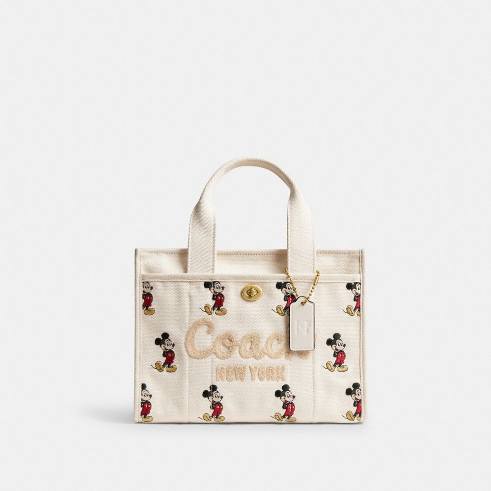 COACH®,Disney X Coach Cargo Tote Bag 26 With Mickey Mouse In Regenerative Cotton Canvas,,Front View