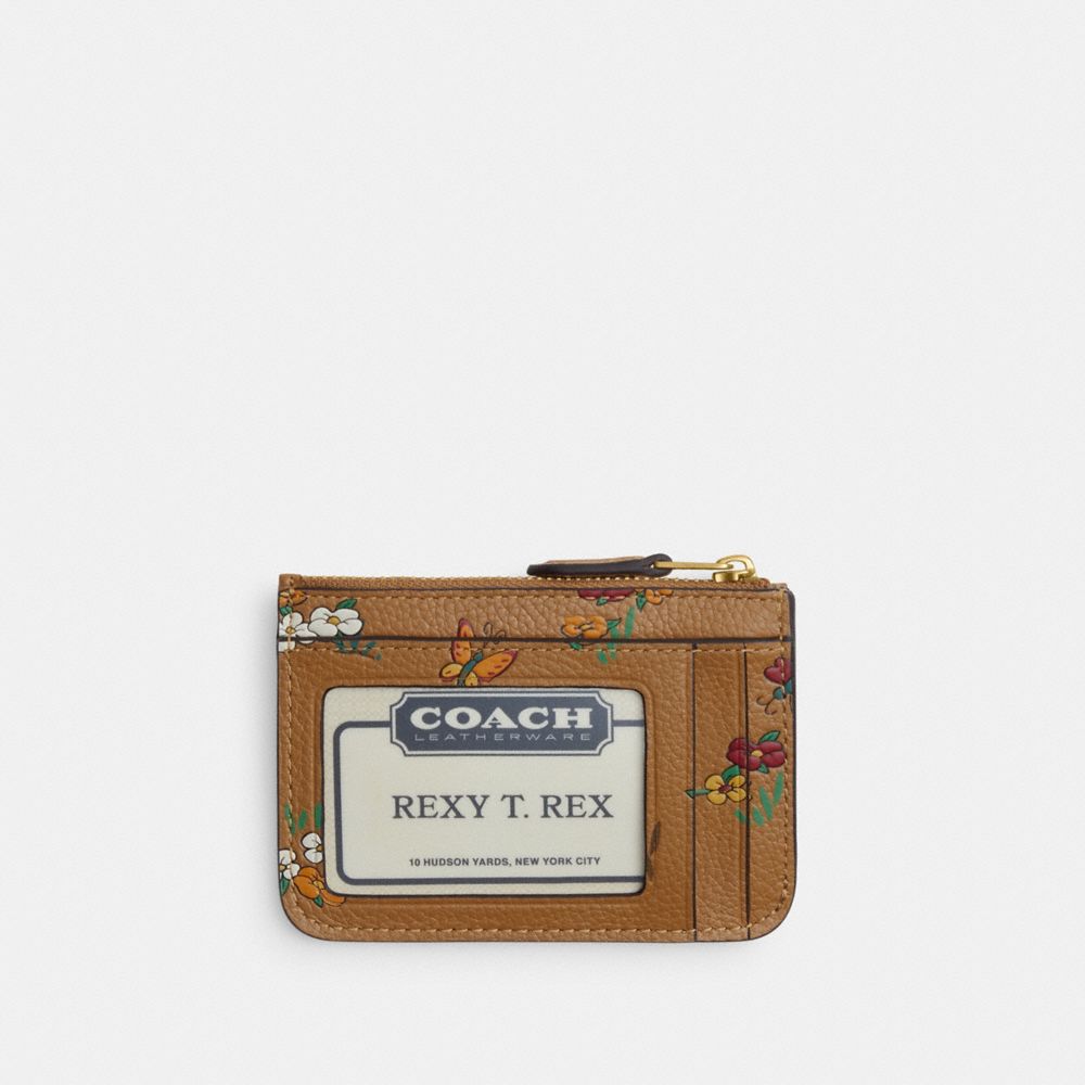 COACH®,【DISNEY X COACH】ミニ スキニー ID ケース / ミッキーマウス アンド ミニーマウス,カード ケース＆定期入れ＆名刺入れ,ﾌﾞﾗｽ/ﾊﾆｰ ﾌﾞﾗｳﾝ ﾏﾙﾁ