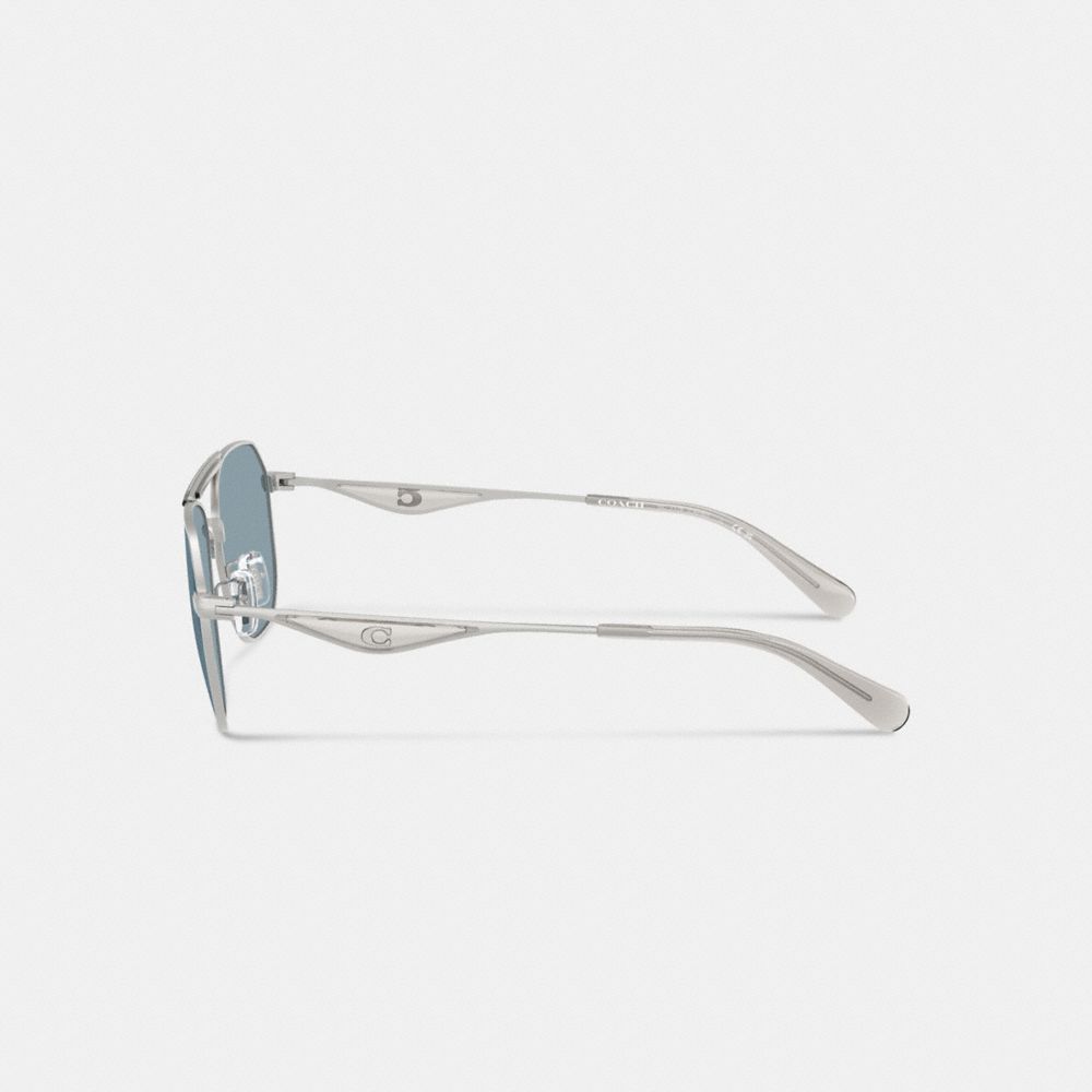 Coach C Hardware Metal Navigator Sunglasses In Blue