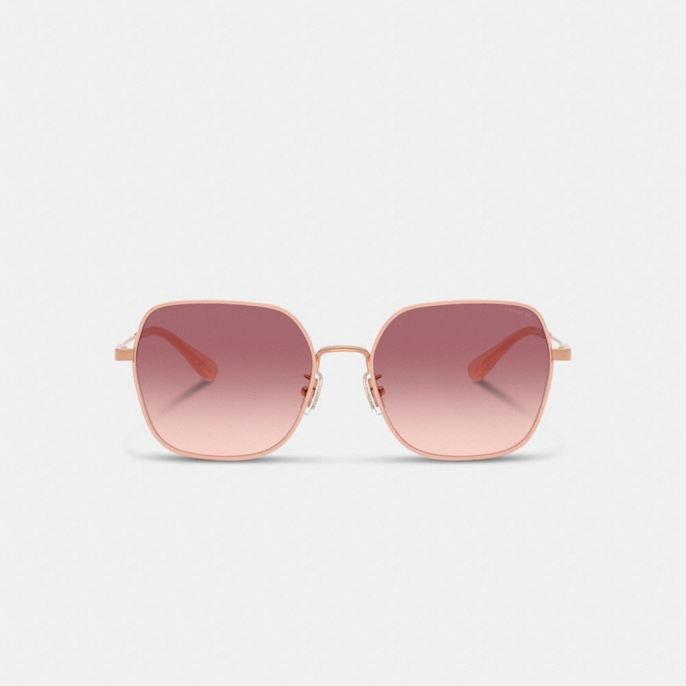 Coach Metal Thin Square Sunglasses In Purple Gradient