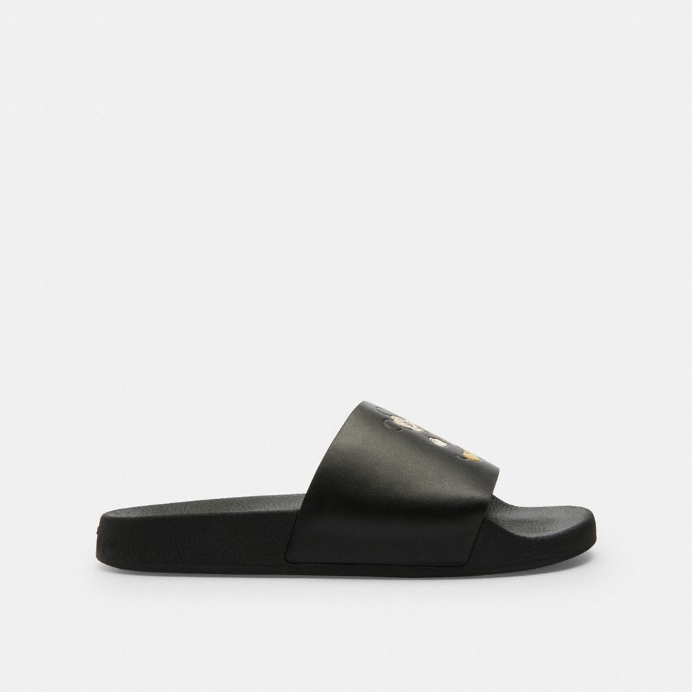 Coach Disney X  Slide With Mickey Mouse In Black