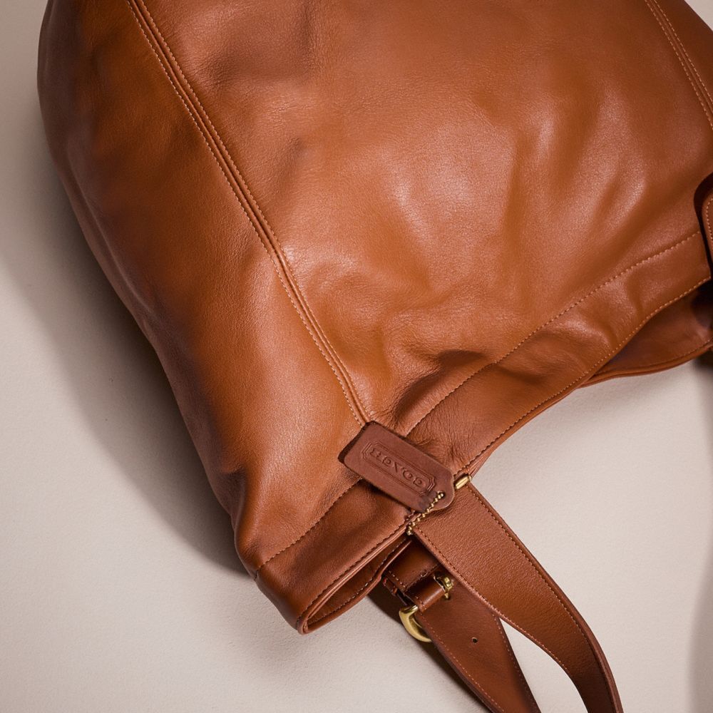 COACH®,Vintage Soho Tote Bag,Leather,Hobo,Embossed,Logo,Casual,Brown,Closer View