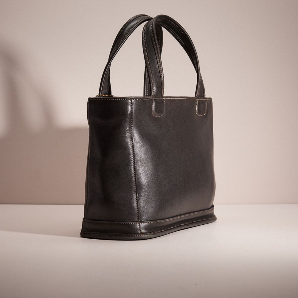 COACH®,Vintage Bleecker Satchel,Leather,Satchel,Stitching,Work,Black,Angle View