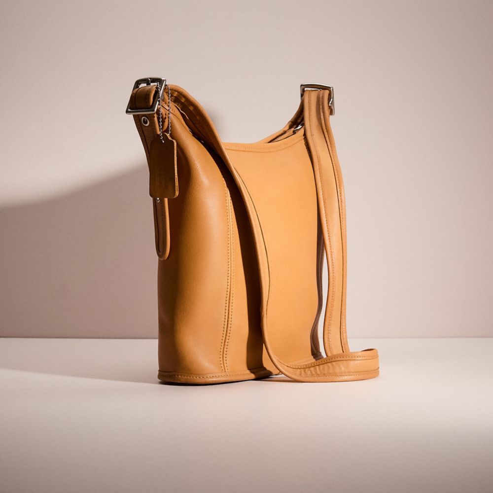 COACH®,Vintage Classic Medium Slim Duffle Bag,Leather,Crossbody,Casual,Brown,Angle View