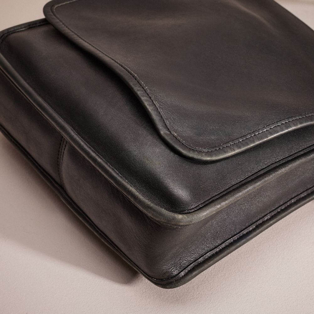 COACH®,Vintage Classic Legacy Studio Flap Bag,Leather,Crossbody,Logo,Casual,Black,Closer View