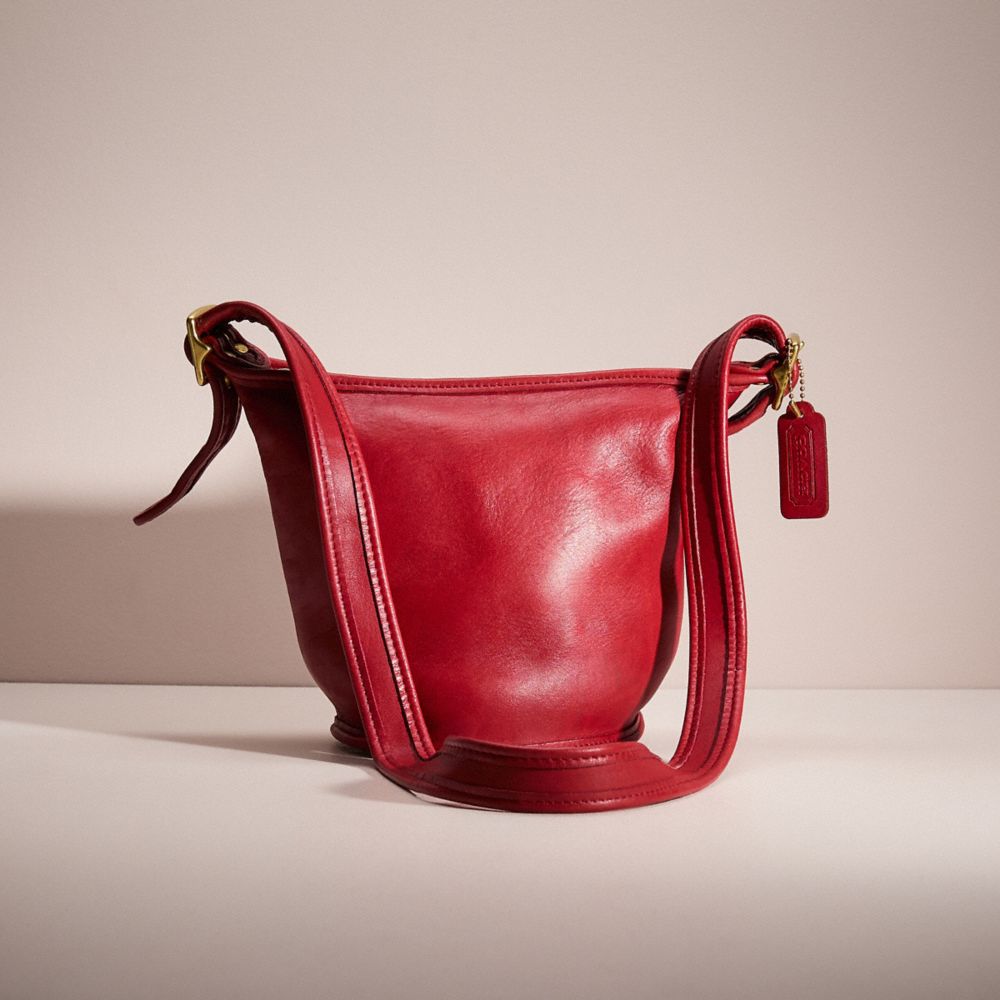 COACH®,Vintage Small Bucket Bag,Red,Front View