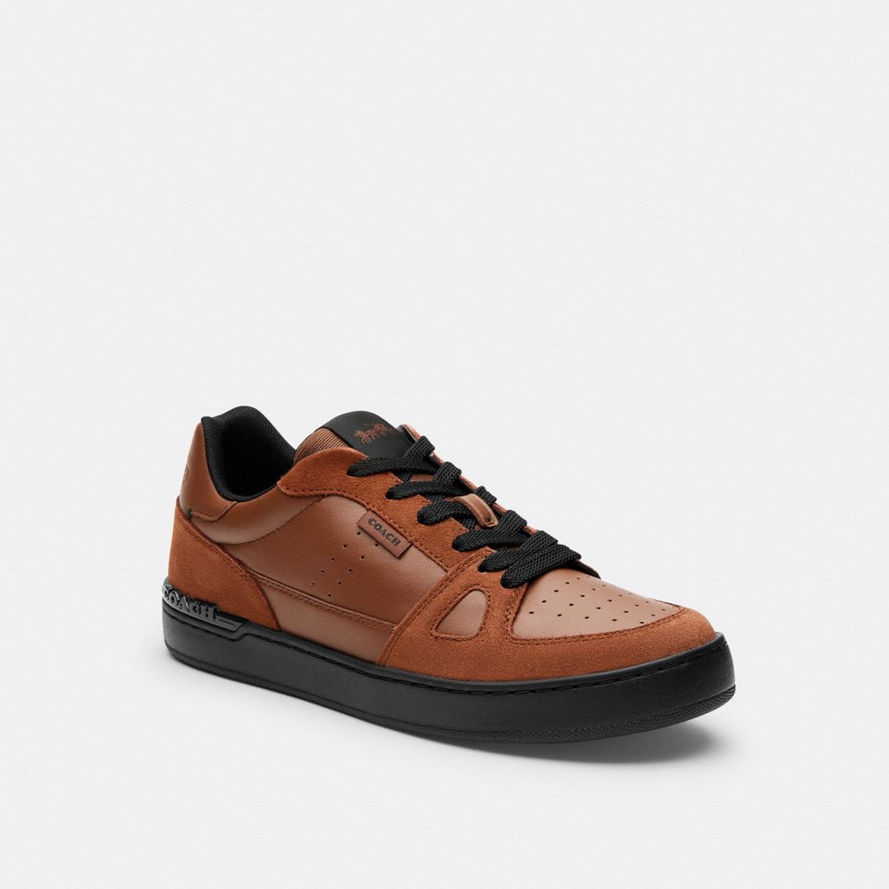 COACH®,Clip Court Sneaker,Brown,Front View