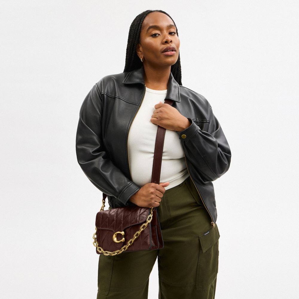 Coach Chain Tabby Shoulder Bag With Quilting In Multi