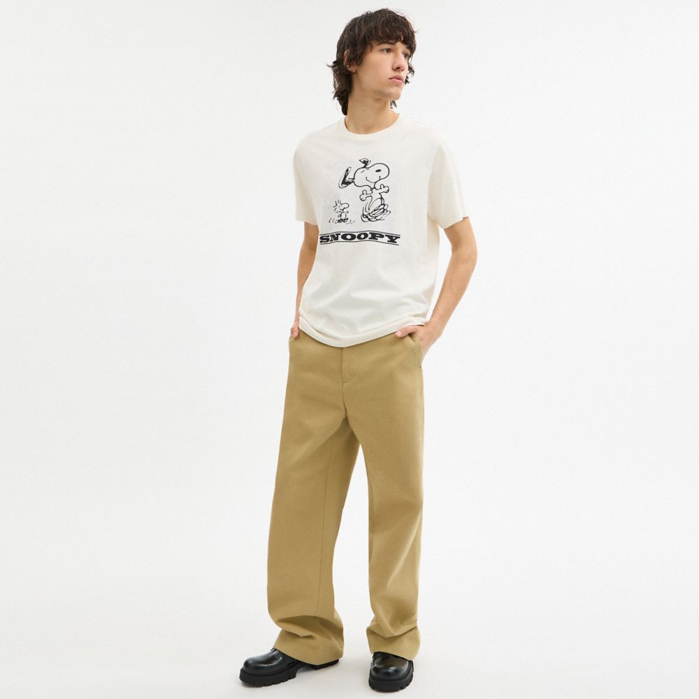 COACH®,Coach X Peanuts Snoopy Signature Square T Shirt In Organic Cotton,,Scale View