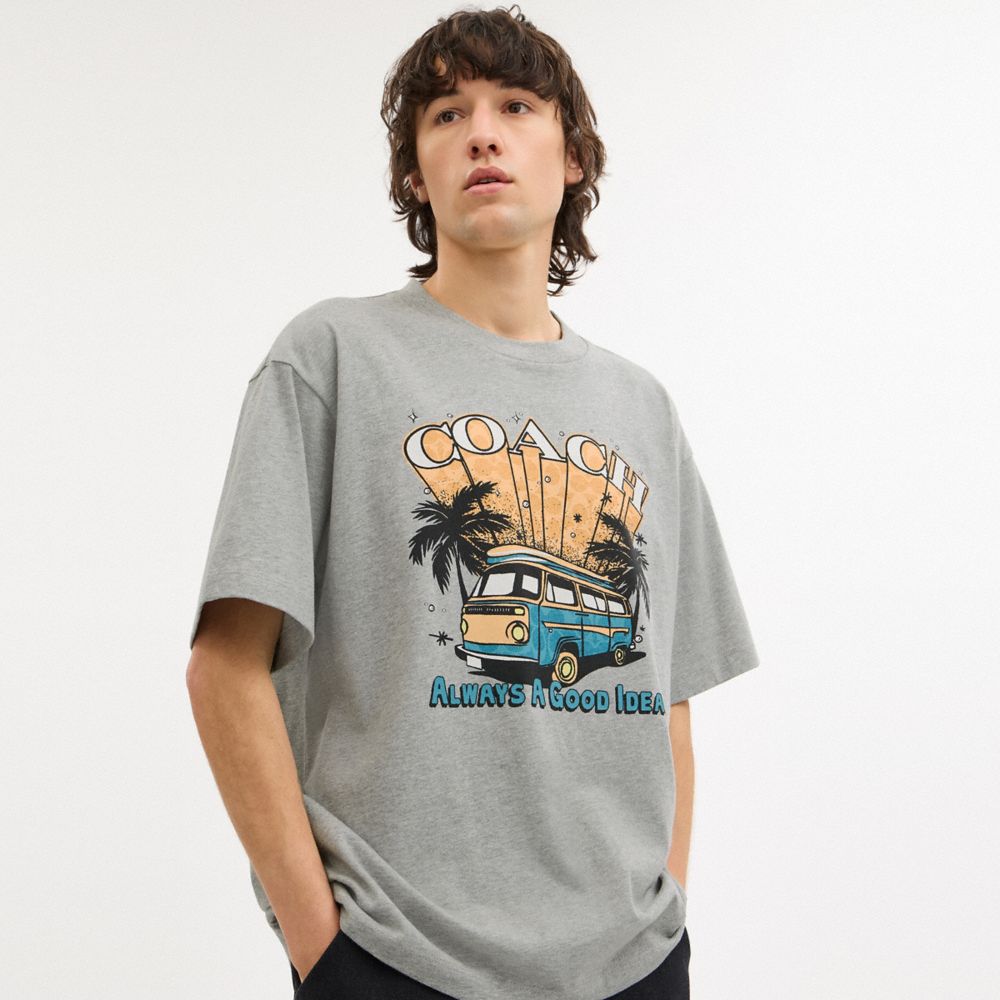 COACH®,Van Relaxed T Shirt In Organic Cotton,,Detail View