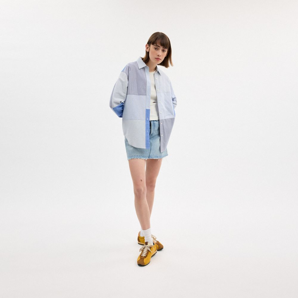 Рубашки Coach Patchwork Striped Shirt — фото 3