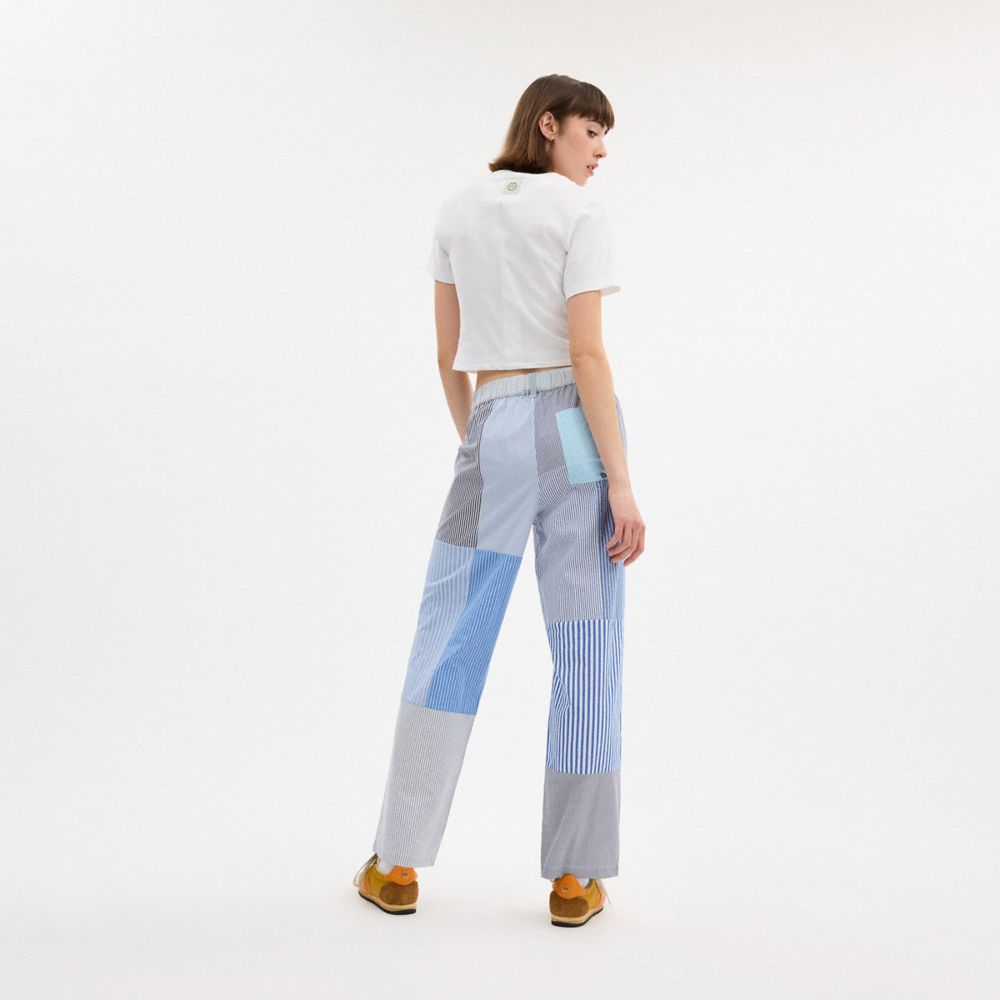 COACH®,Patchwork Striped Pants,,Scale View