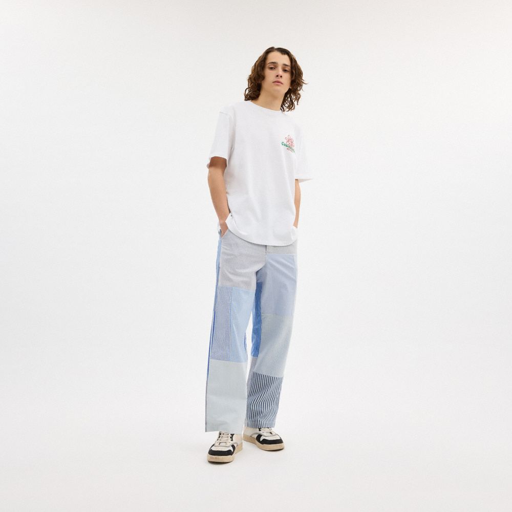 COACH®,Patchwork Striped Pants,,Scale View