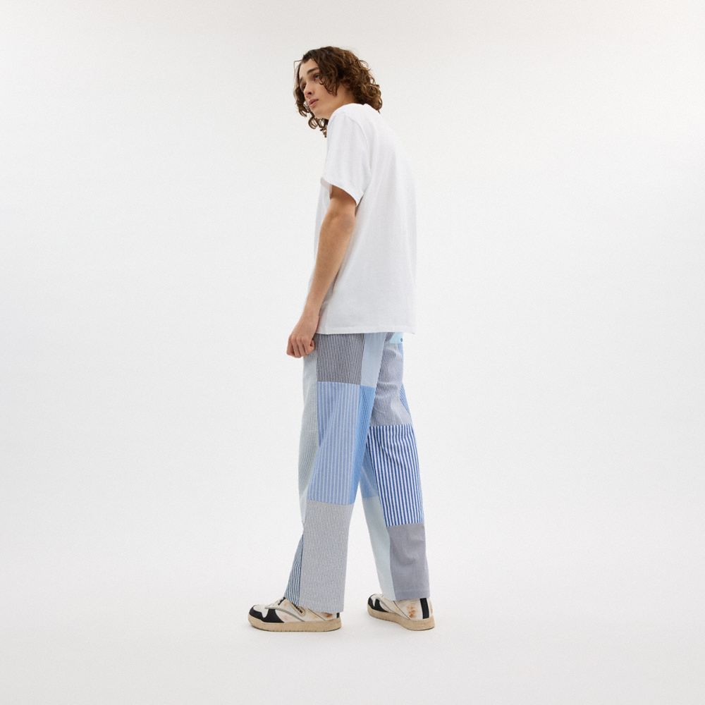 COACH®,Patchwork Striped Pants,