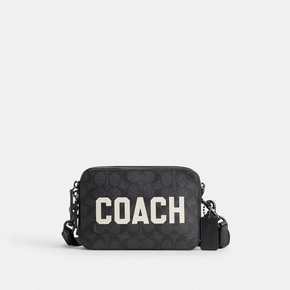 Coach Charter Crossbody 19 In Signature Canvas With  Graphic In Charcoal Multi