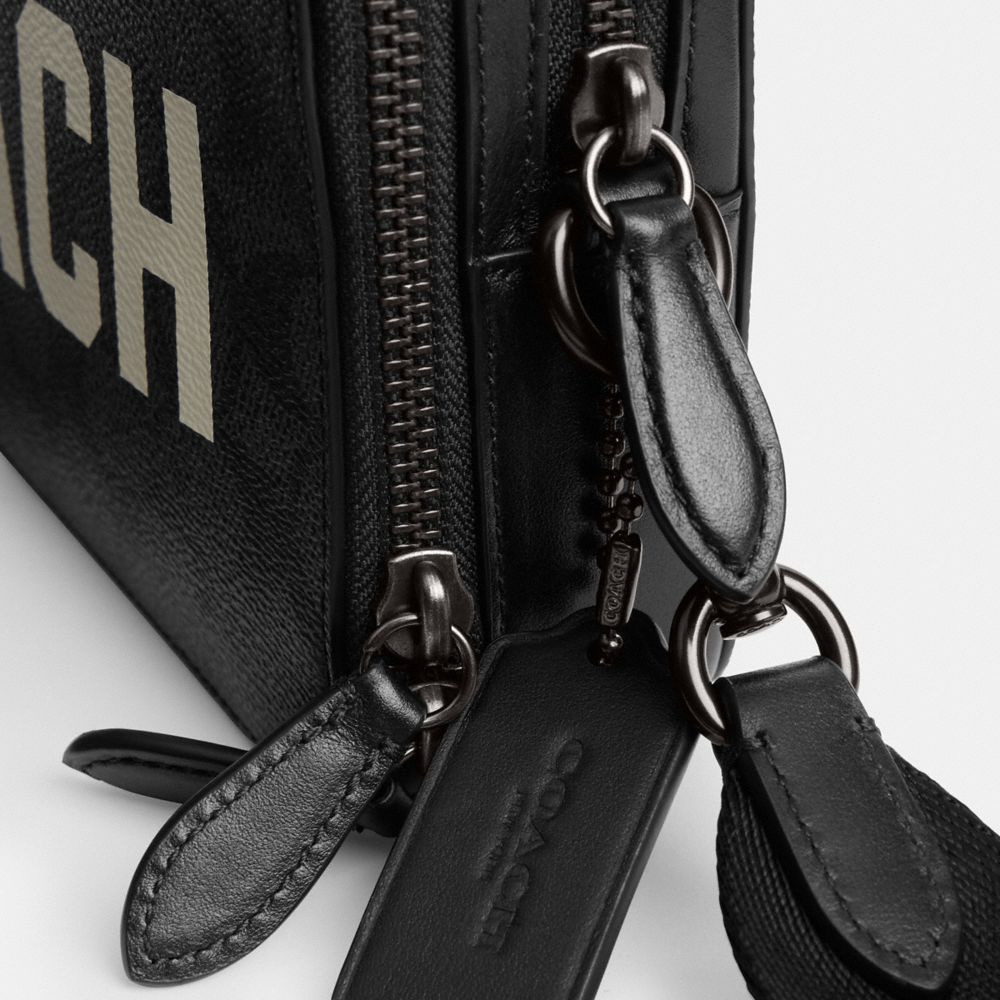 Coach Charter Crossbody 19 In Signature Canvas With  Graphic In Charcoal Multi