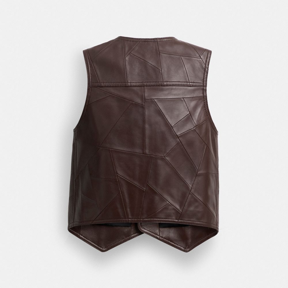 COACH®,レザー ベスト,ウェア,ﾒｰﾌﾟﾙ