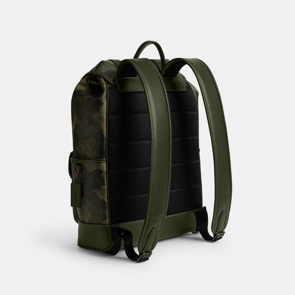 COACH LEAGUE FLAP BACKPACK IN SIGNATURE CAMO PRINT 
