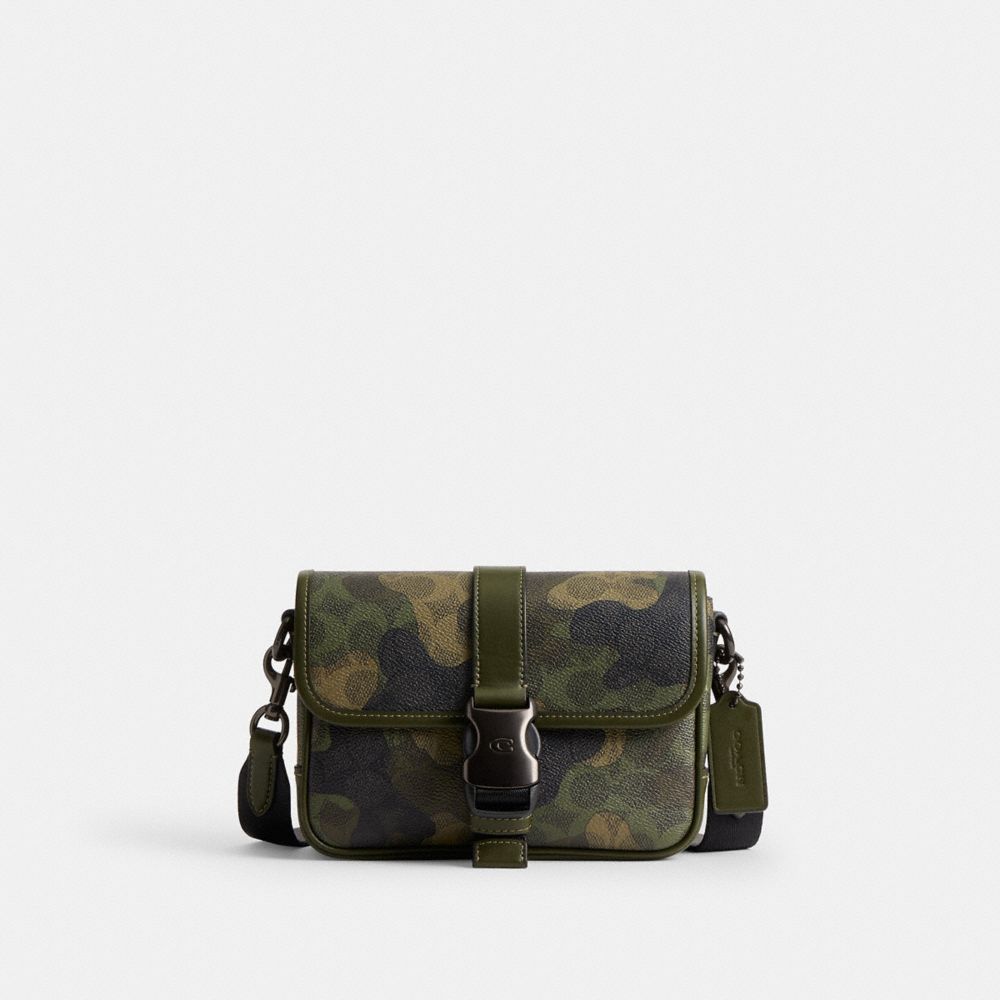 Coach League Crossbody Bag 19 In Signature Camo Print In Green/black