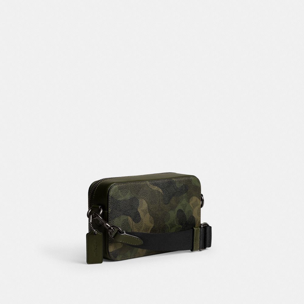Coach Charter Slim Crossbody In Signature Camo Print In Green/black
