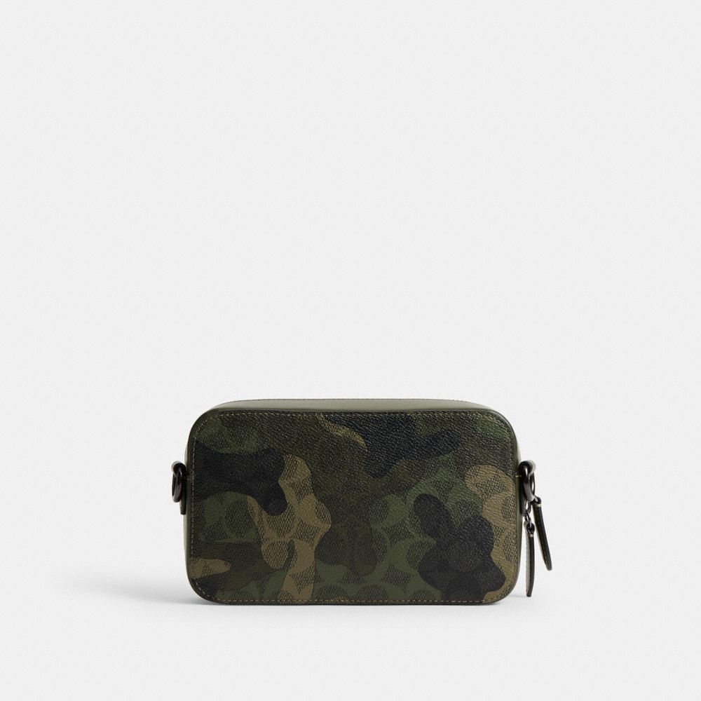 Coach Charter Slim Crossbody In Signature Camo Print In Green/black