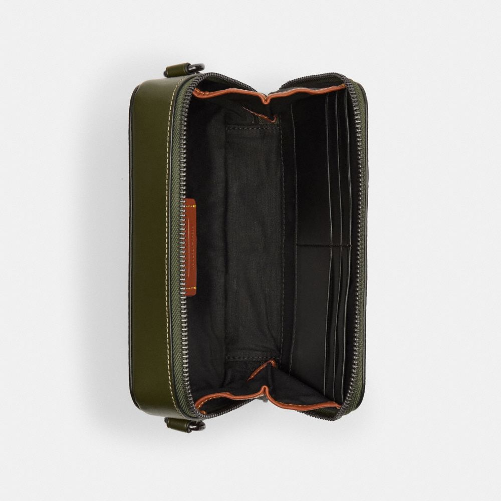 Coach Charter Slim Crossbody In Signature Camo Print In Green/black