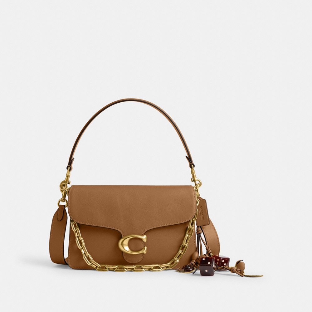 Coach brown leather shoulder bag best sale