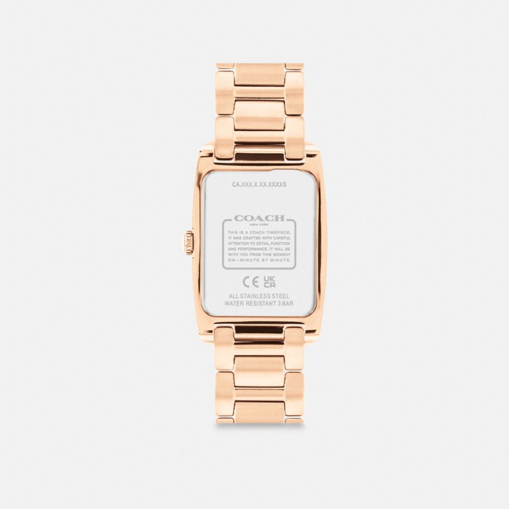Coach Reese Watch, 24mm X 35mm In Rose Gold