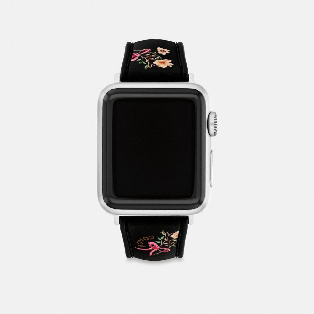 COACH®,BRACELET APPLE WATCH®, 38 MM, 40 MM ET 41 MM,Noir Floral,Front View