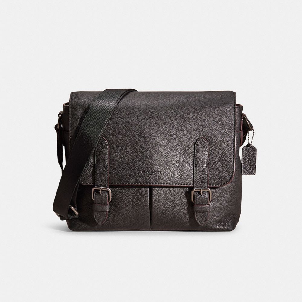 COACH®,Restored Metropolitan Soft Messenger,Black,Front View