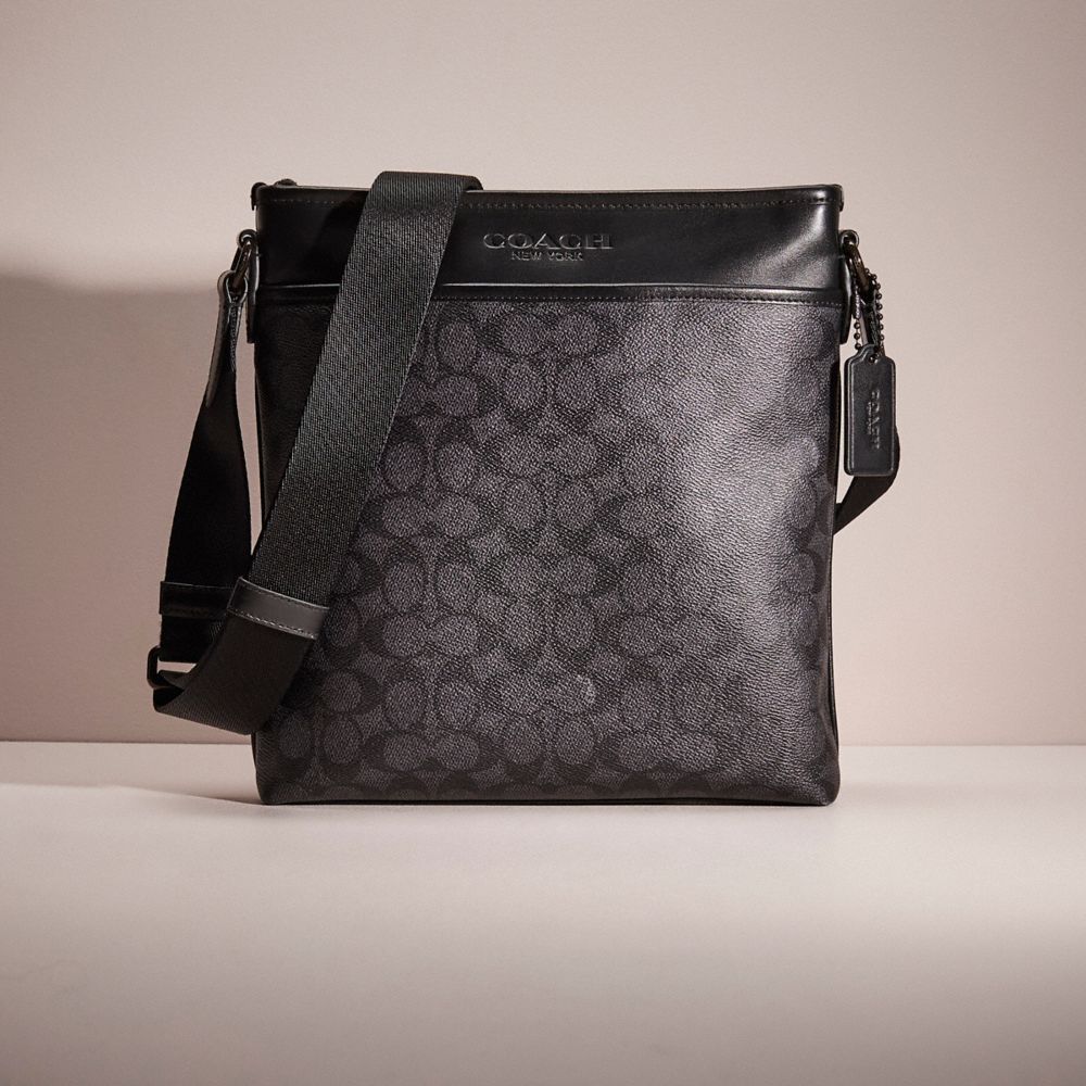 Coach Restored Gotham Slim Crossbody In Signature Canvas In Charcoal