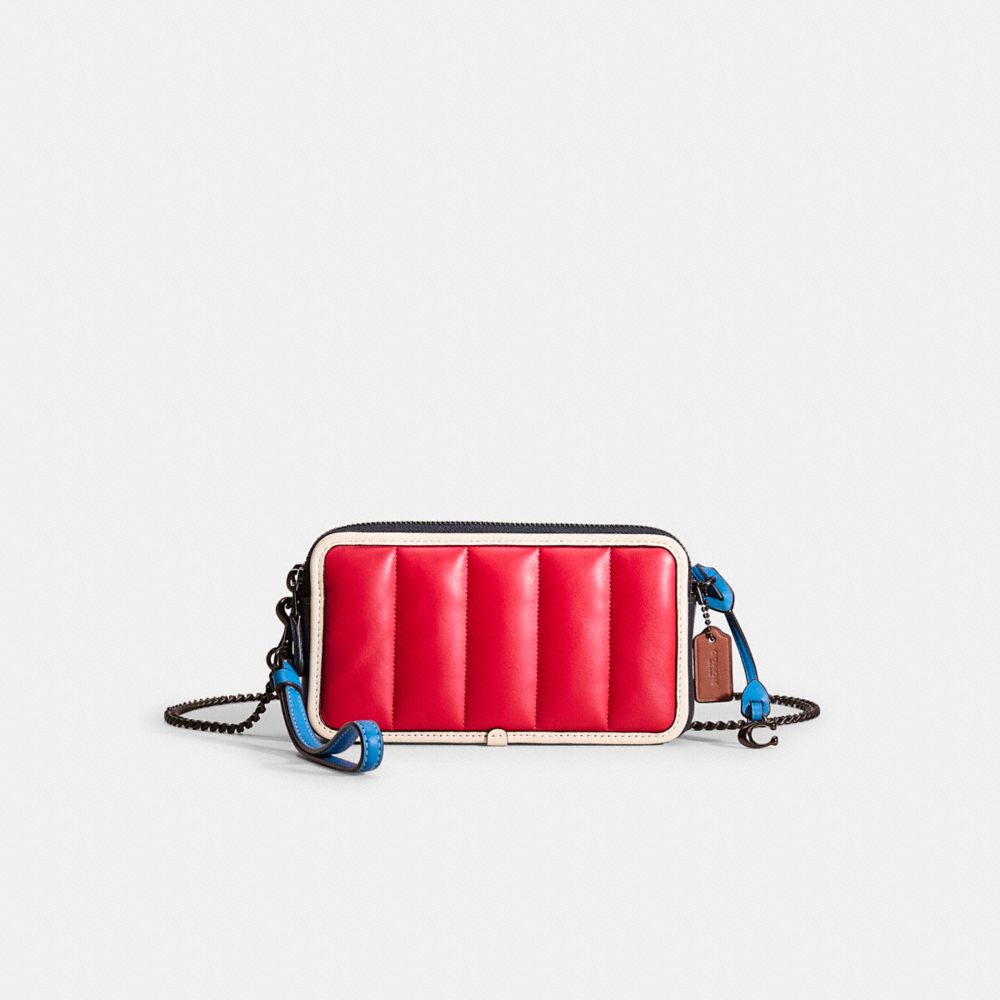 Coach Restored Kira Crossbody Bag With Colorblock Quilting In Pewter/candy Apple Multi