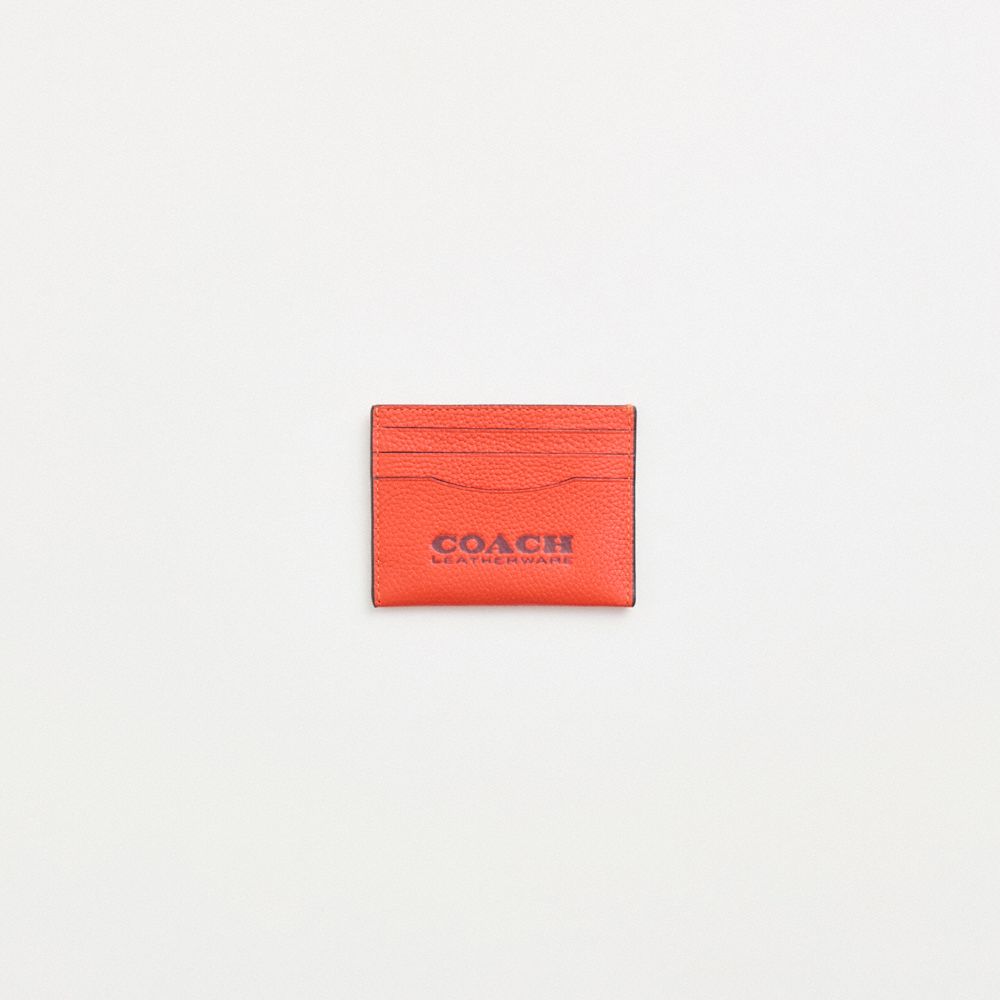 Coach Restored Card Case In Red Orange/wine