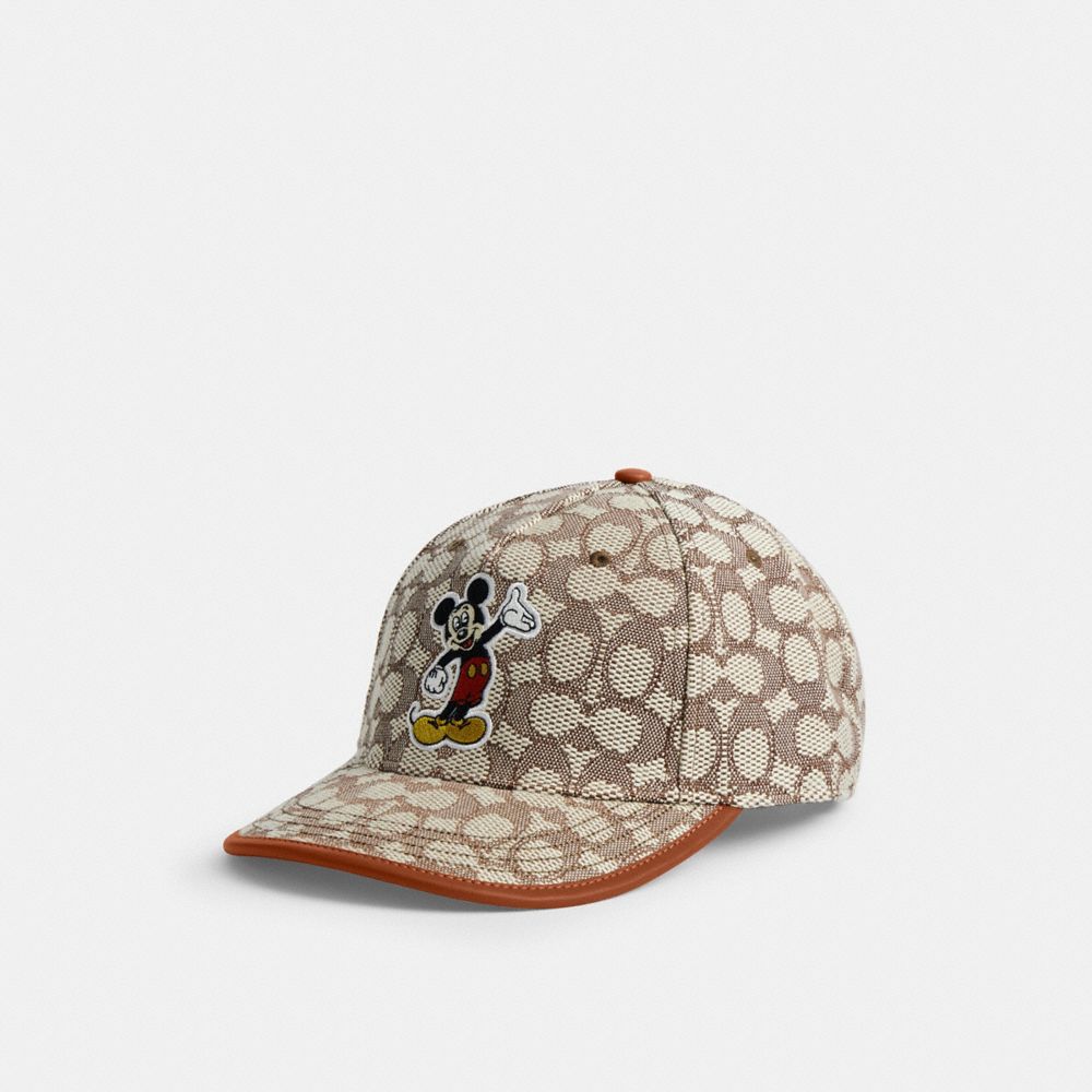 COACH DISNEY X COACH SIGNATURE BASEBALL HAT WITH MICKEY MOUSE 