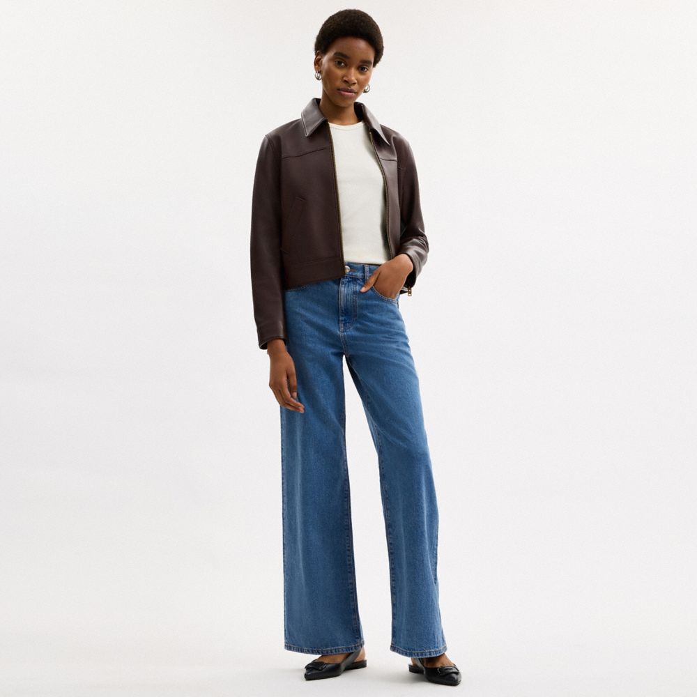 COACH®,High Rise Denim Jeans,,Scale View