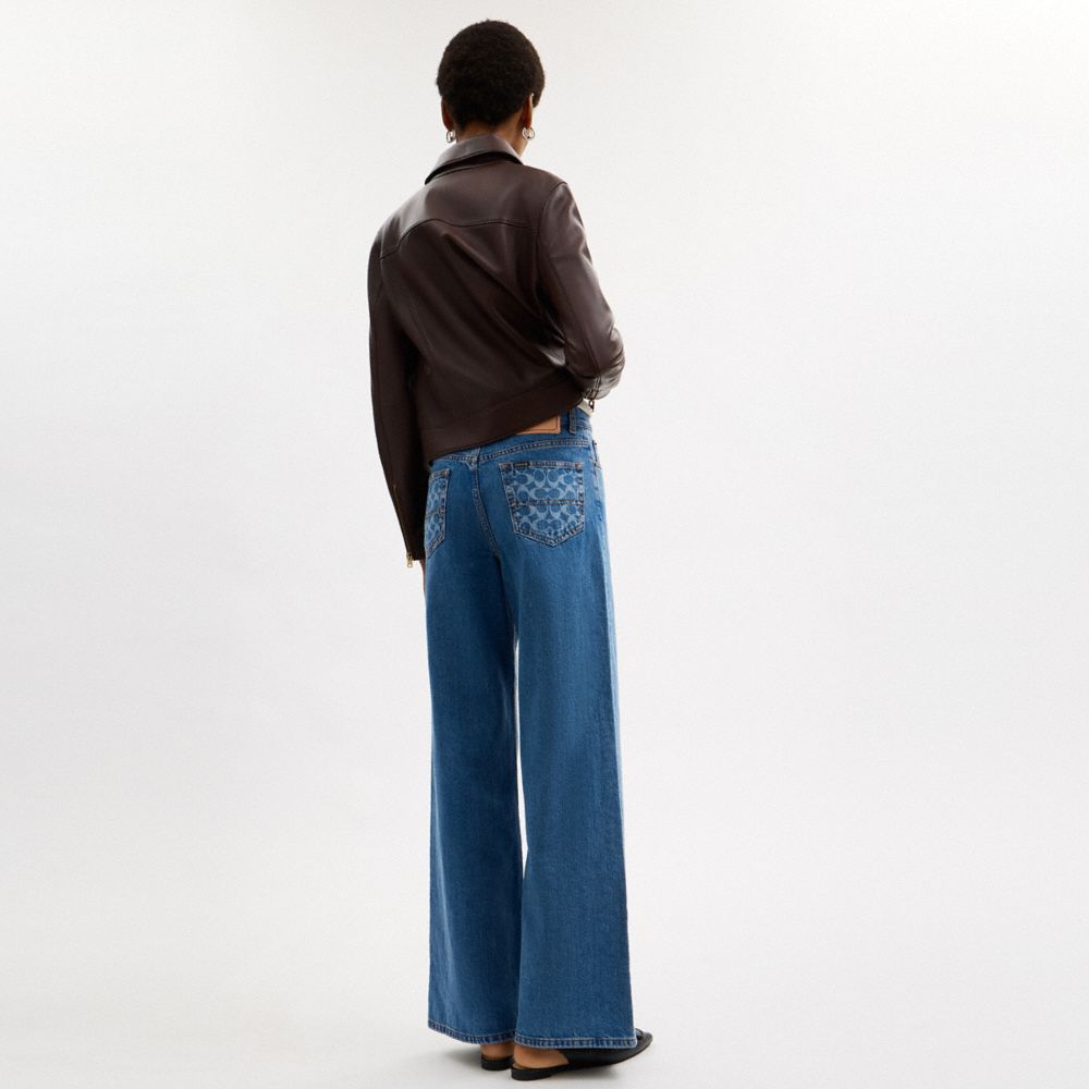 COACH®,High Rise Denim Jeans,,Scale View