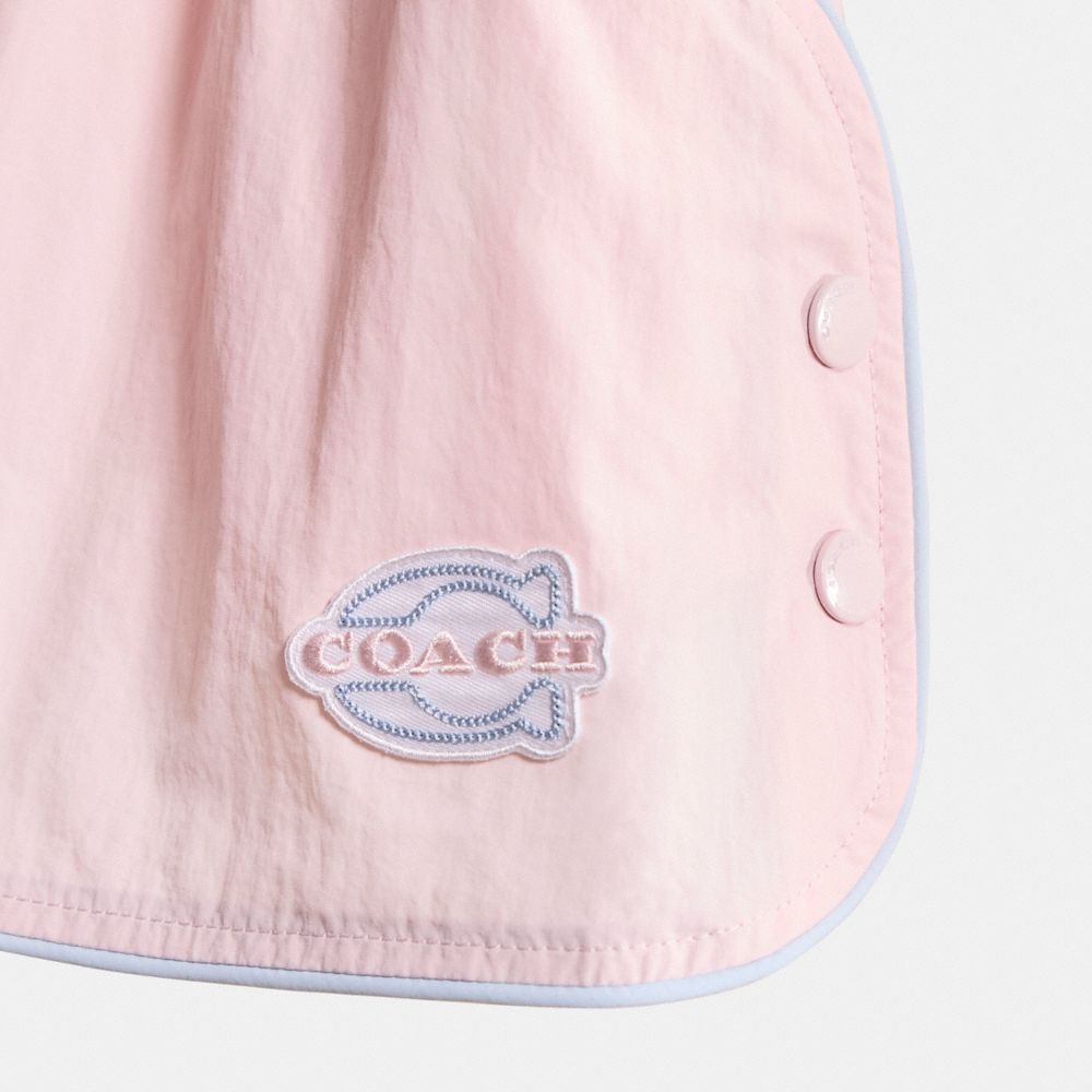 COACH®,Restored Nylon Shorts,Straight,Piping,Stripe,Logo,Applique,Breathable,Casual,Pink,Scale View