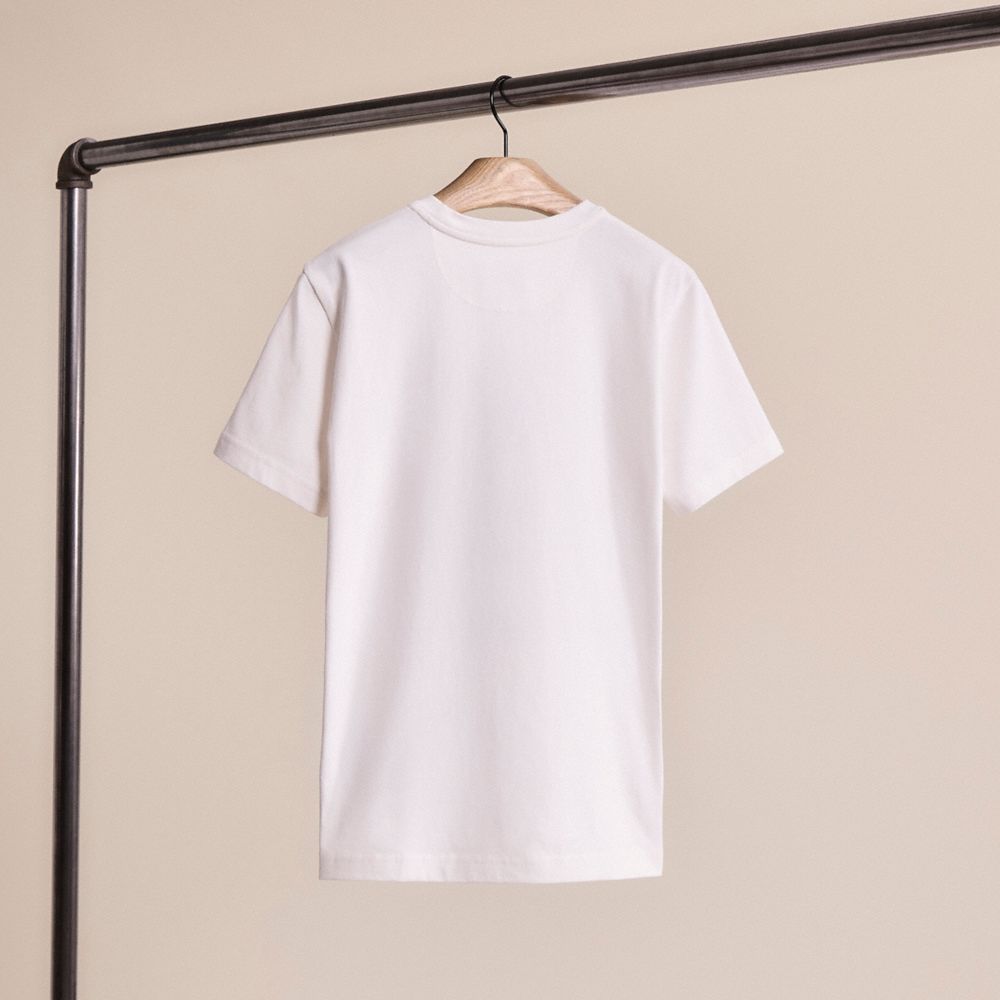 COACH®,Restored Signature Strawberry T Shirt In Organic Cotton,,Back View