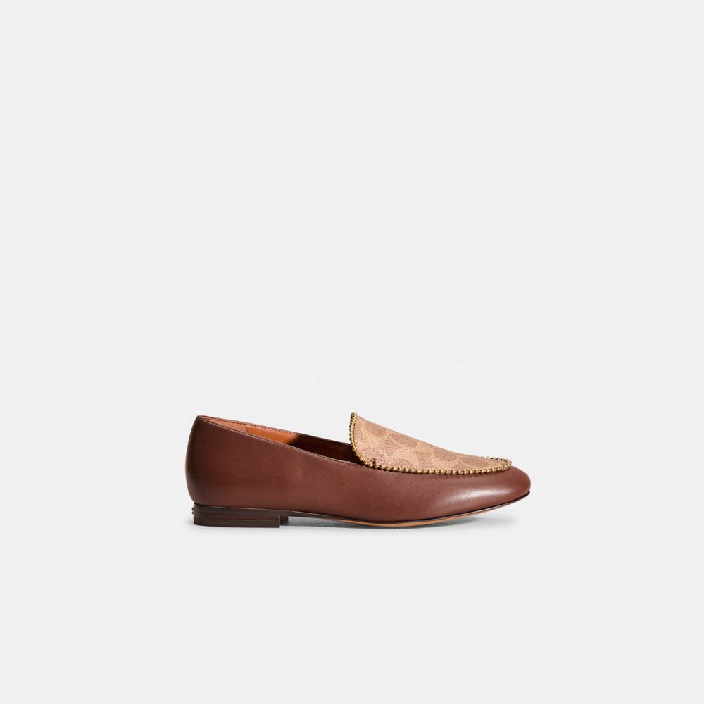 COACH®,Restored Harper Loafer,Brown,Front View