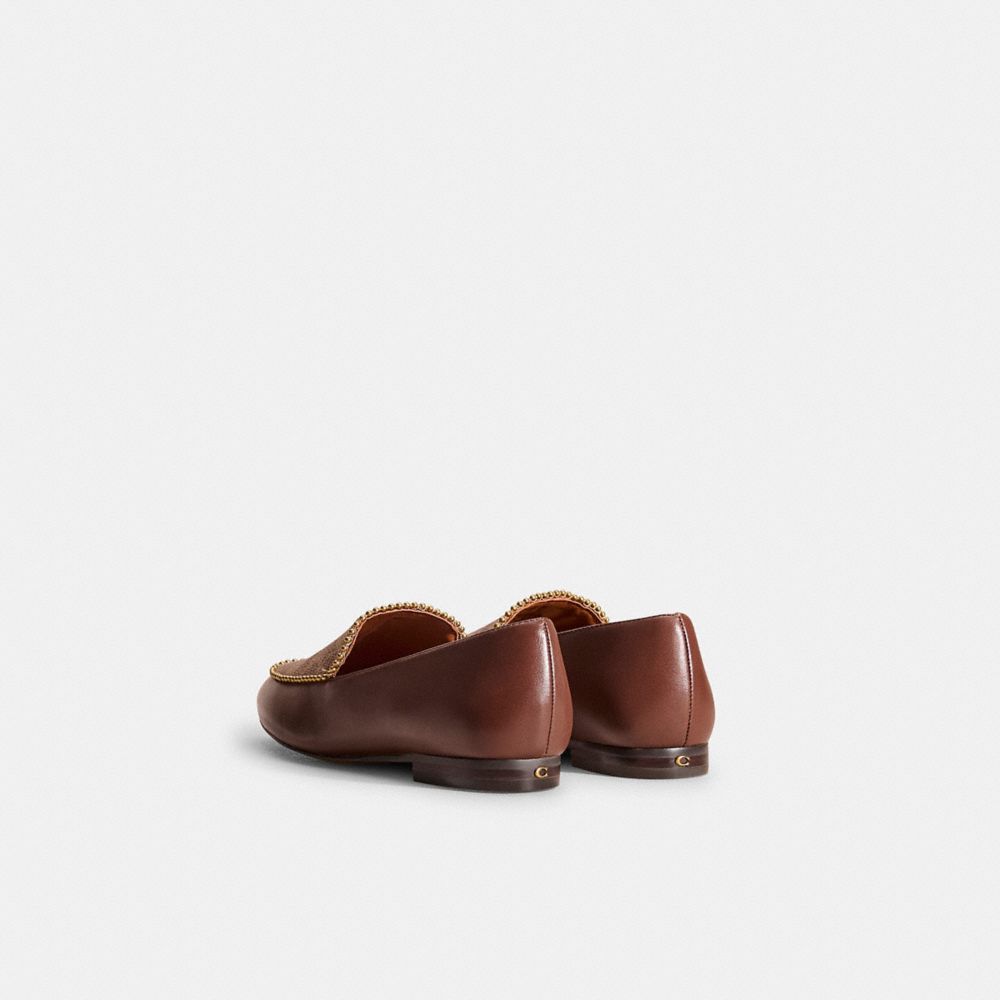 COACH®,Restored Harper Loafer,Brown,Back View