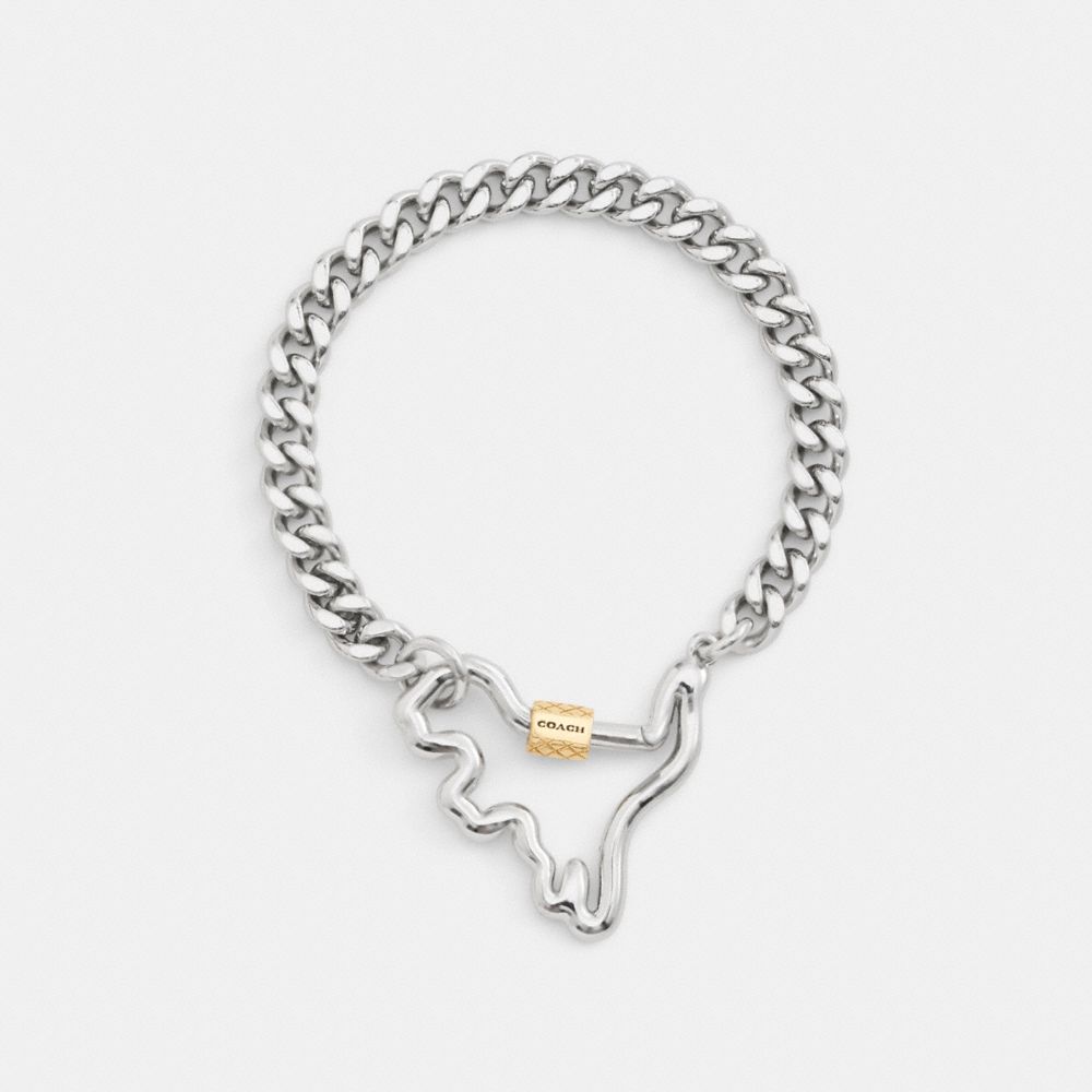 COACH CARABINER REXY CURB CHAIN BRACELET 