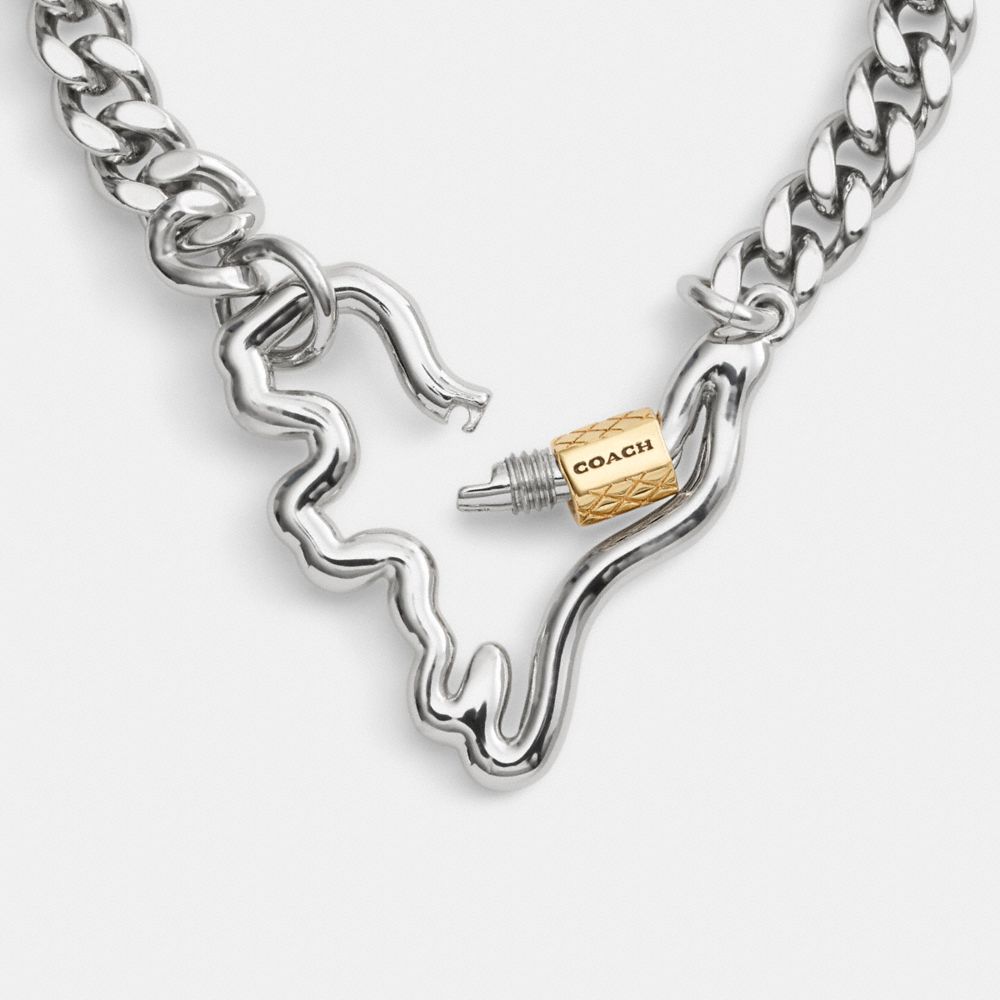 COACH CARABINER REXY CURB CHAIN BRACELET 