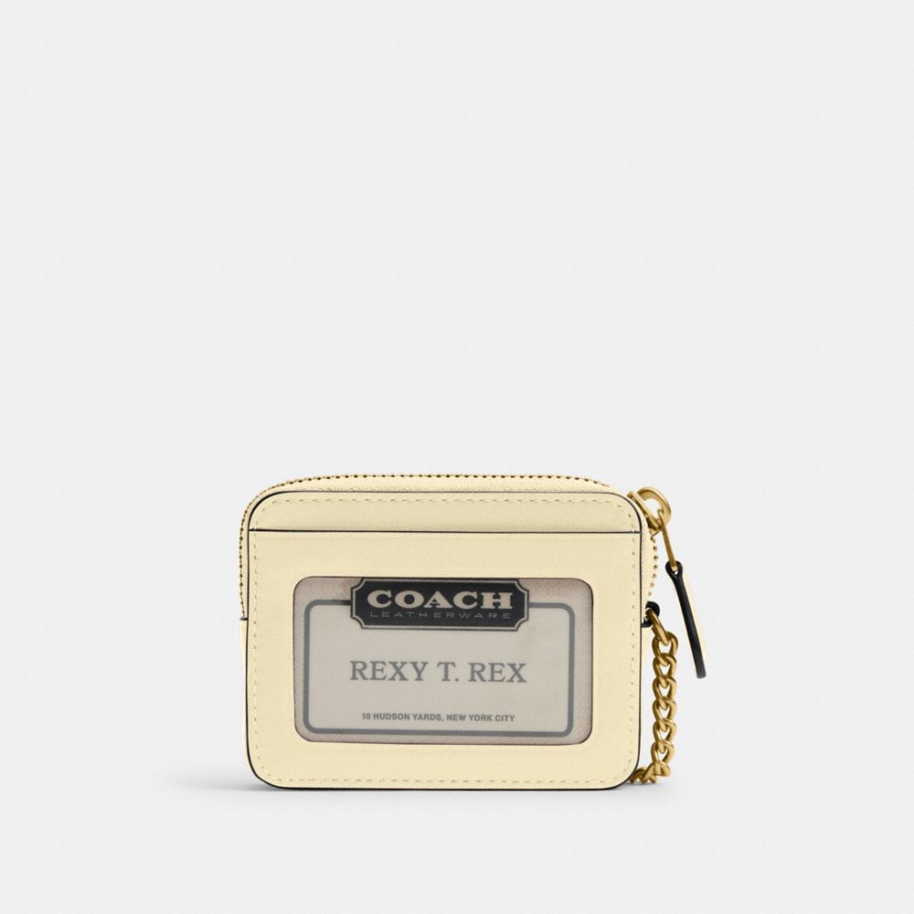 Coach Essential Chain Card Case In Brass/moonlight