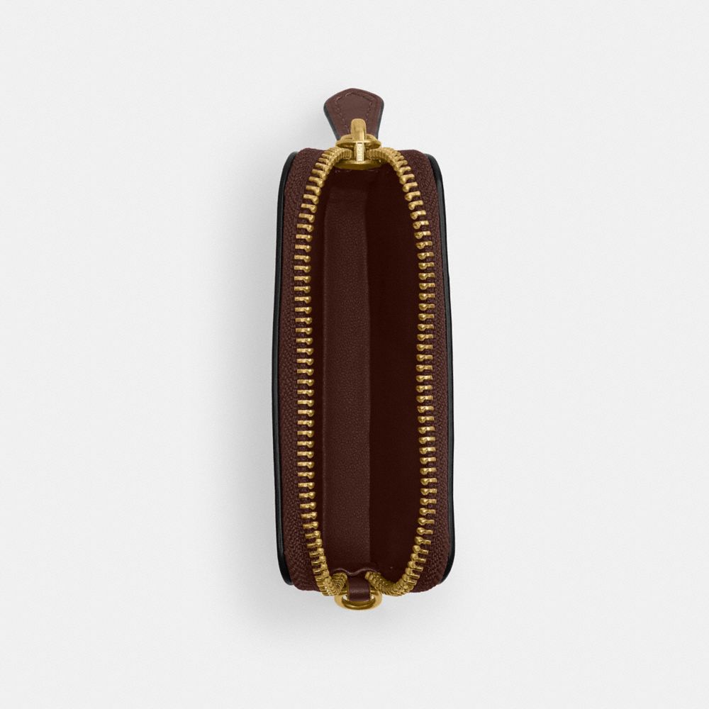 COACH®,Essential Chain Card Case,Calfskin Leather,Card Case,Metal,Logo,Key Ring,Casual,,Inside View,Top View