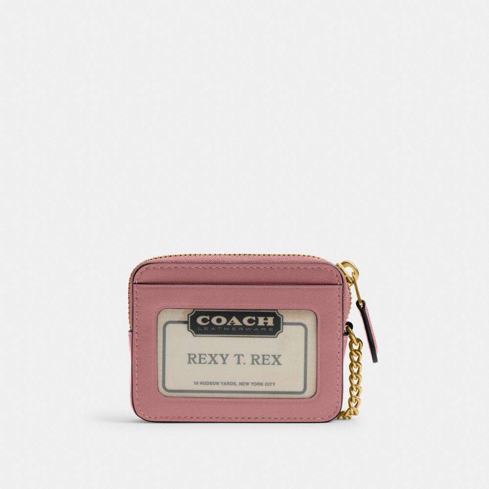 Coach Essential Chain Card Case In Purple