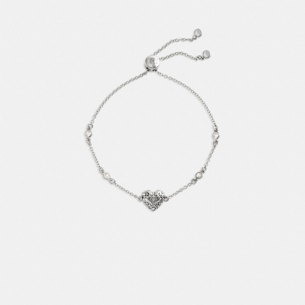 COACH QUILTED SIGNATURE HEART SLIDER BRACELET 