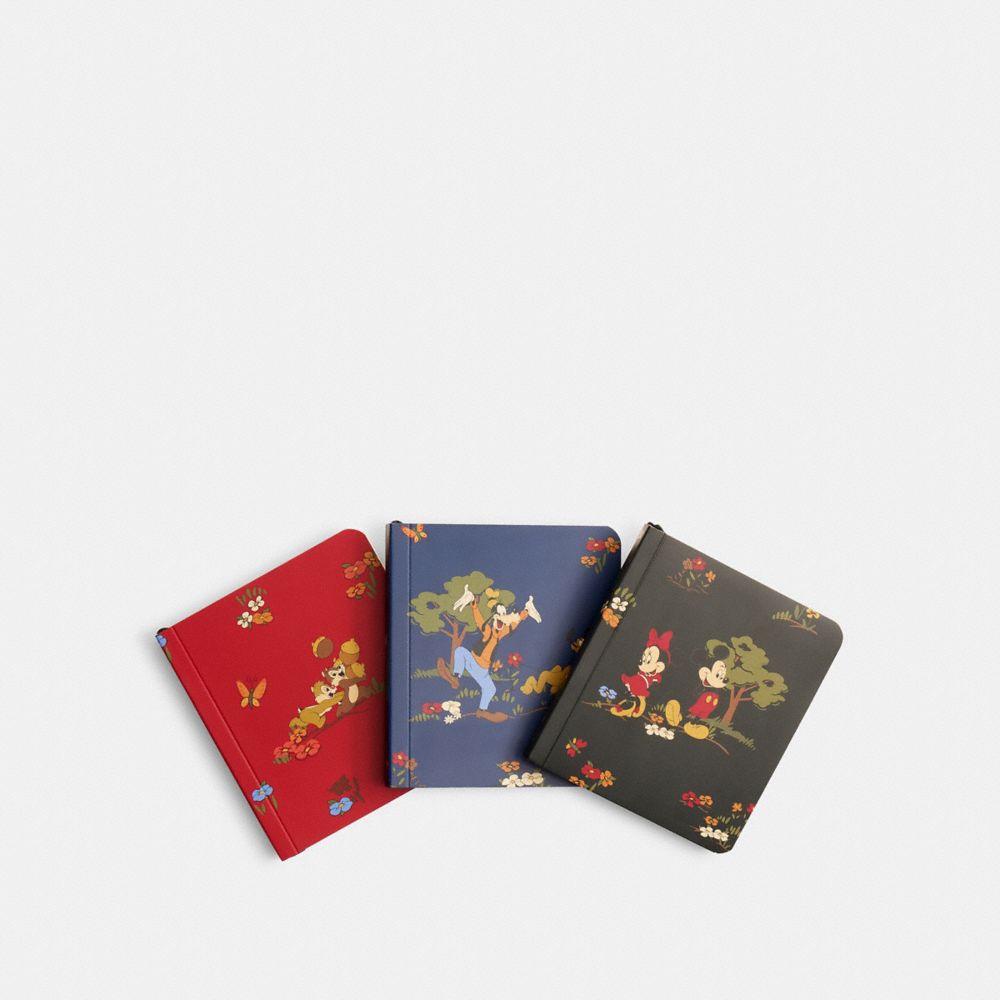 Disney X Coach Mini Notebook Set With Mickey Mouse And Friends