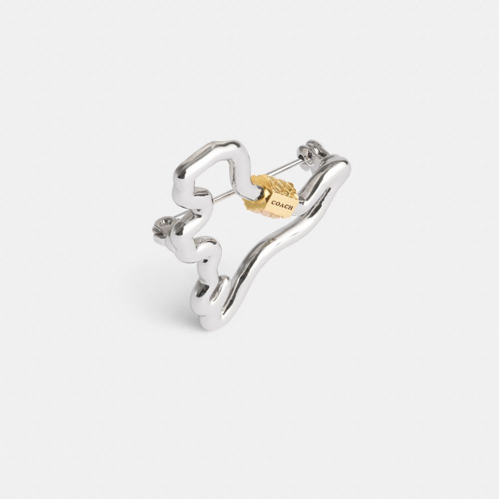 COACH®,Carabiner Rexy Brooch,Brooch,Cubic Zirconia,Logo,Casual,Black,Alternate View