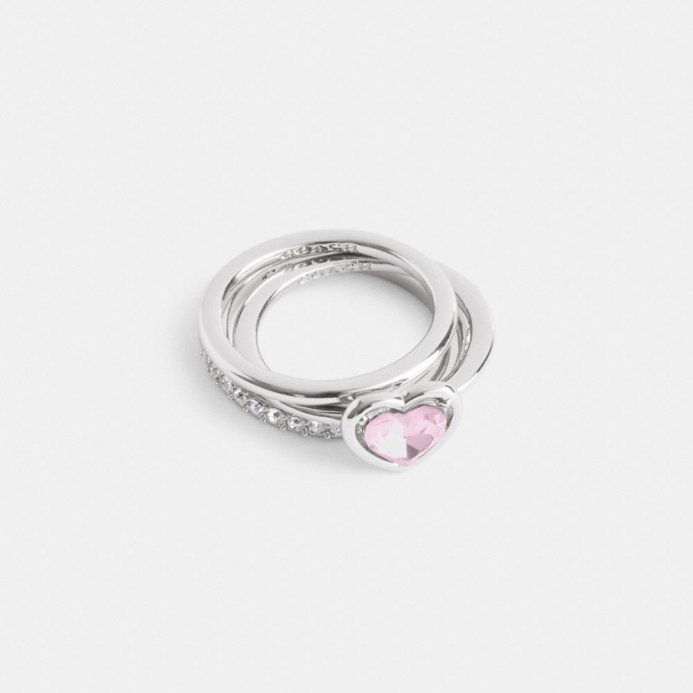 COACH® | Halo Heart Ring Set