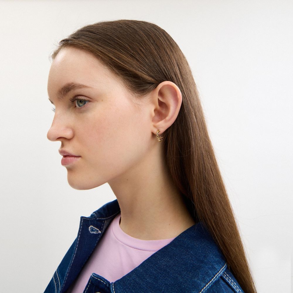 COACH®,コーチ スクリプト スモール フープ ピアス,ピアス,